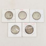 4 Newfoundland Silver Half Dollars 1880-1899