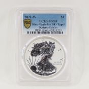 2021 W American Silver Eagle PCGS PR69 Type 1