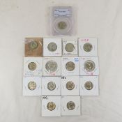 15 BU Silver War Nickels with 1943 D PCGS MS66