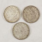 1921 P,D,S Morgan Silver Dollars.