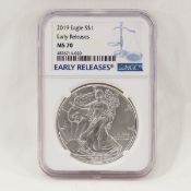 2019 American Silver Eagle MS70 EARLY RELEASES