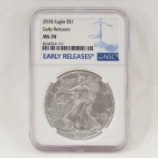 2018 American Silver Eagle NGC MS70 EARLY RELEASES