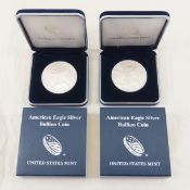 2 2004 American Silver Eagles US Mint BU