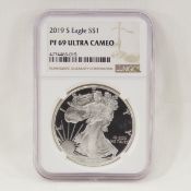 2019 S American Silver Eagle PF69 ULTRA CAMEO