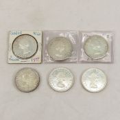 6 1953-1960 Canadian Silver Dollars