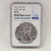 2017 American Silver Eagle NGC MS70 EARLY RELEASES