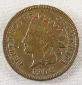 1908 S Indian Head Cent Key Date