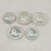 5 50% Silver Canadian Dollars Proof Cameo