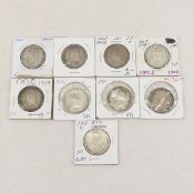 9 Newfoundland Silver Half Dollars 1904-1918