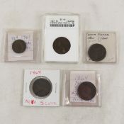 5 1861 & 1864 Nova Scotia Cents & 1861 Half Cent