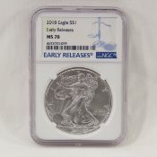 2018 American Silver Eagle NGC MS70 EARLY RELEASES