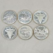 6 50% Silver Canadian Dollars UNC & Proof Cameo