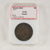 1904 B Straits Settlements Dollar PCI VF30