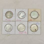 6 1967 Canadian Silver Half Dollars UNC & Proof