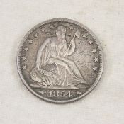 1854 O Seated LIberty Silver Half Dollar