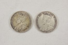 2 1912 Newfoundland 20 cent silver coins