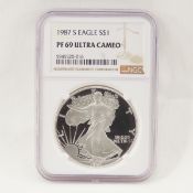 1987 S American Silver Eagle NGC PF69 ULTRA CAMEO