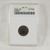 1858 Canadian 10 cent ANACS EF 20