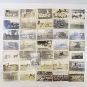 35 Vintage RPPC Postcards Horses, Cars, Groups