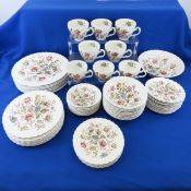 64 Pieces Staffordshire Bouquet Dinnerware