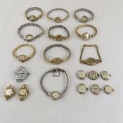10 Vintage Bulova ladies Watches & 9 Movements