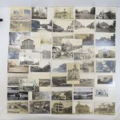 45 Vintage RPPC Postcards Towns, Street Scenes