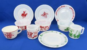 Vintage Character Milk Glass Dishware