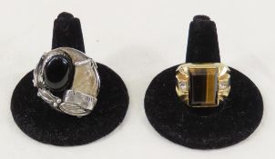 Sterling Silver Bear Claw & Tiger's Eye Rings