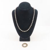 M. Baer Brooch & C. Pollack Sterling Necklace