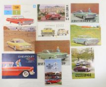 9 Vintage Chevrolet Car Brochures, 1960's