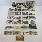 30 Vintage Scenic RPPC Postcards; Mountains & more