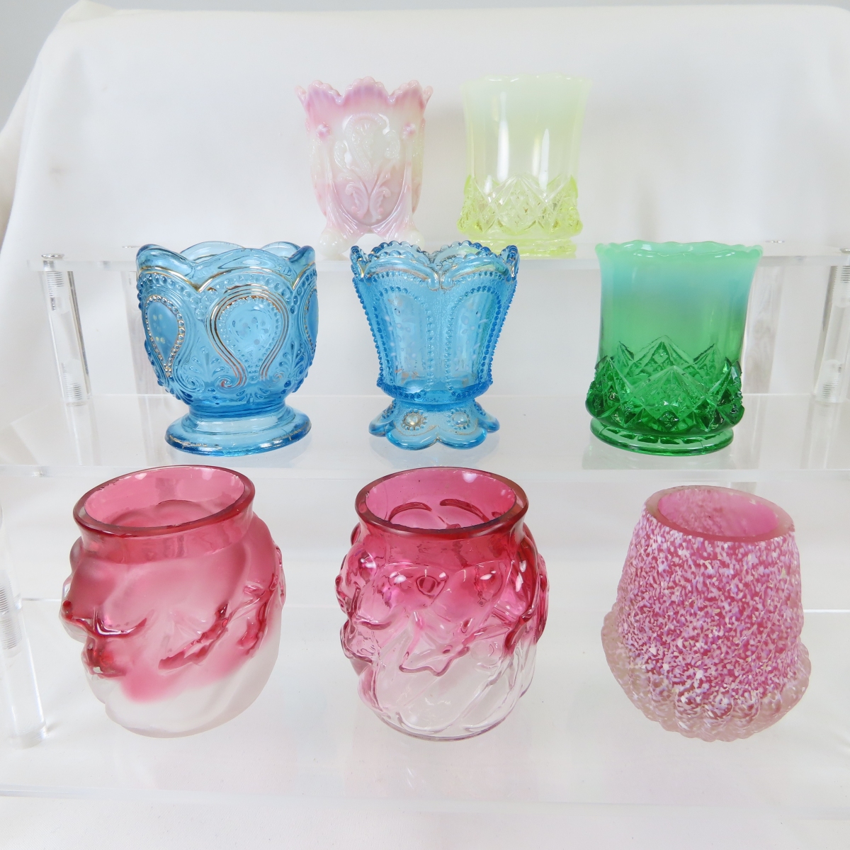 8 Northwood Glass Toothpick Holders