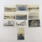 10 Early 1900's RPPC Postcards; Sports, Bands