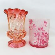 2 Baccarat Glass Toothpick Holders- 1 signed