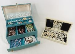 2 Vintage Jewelry Boxes with Jewelry