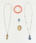 Vintage Japanese Celluloid Bangle & Other Jewelry