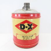 Vintage 5 Gallon D-X Motor Oil Can