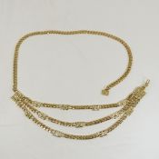 St. John Triple Strand Logo Gold Tone Belt