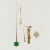 Antique Vest Pocket Fob, Chain with Fob & fob