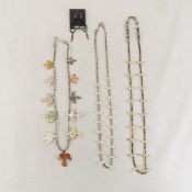 3 Native Stone Fetish Necklaces & 1 Pair Earrings