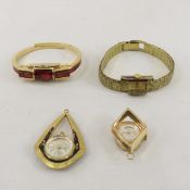 2 Vintage Peekaboo Watches & 2 Pendant Watches