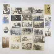 25 Vintage RPPC Postcards People, Homes, Business