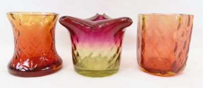 3 Mt. Washington Amberina Toothpick Holders