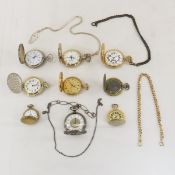 9 Quartz Pocket Watches in Hunters Cases