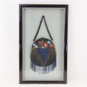 Antique Beaded Purse in Custom Frame
