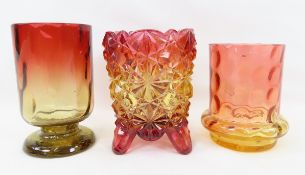 3 Hobbs & Brockunier Amberina Toothpick Holders