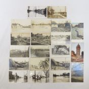20 Vintage RPPC Postcards Train wrecks, floods