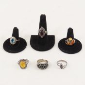 Valerio Baltic Amber & 4 Sterling Rings 18.4 grams