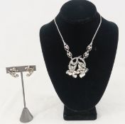 Vintage Sterling Silver Carl-Art MK Demi-Parure