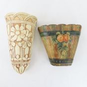 Weller Woodrose & Clinton Ivory Wall Vases